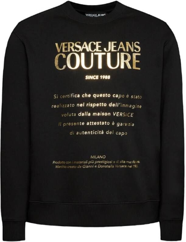 Versace Jeans Couture Contrasterend Logo Sweatshirt Black Heren