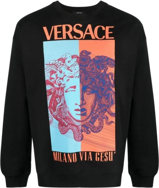 Versace Medusa Print Sweatshirt Black Heren