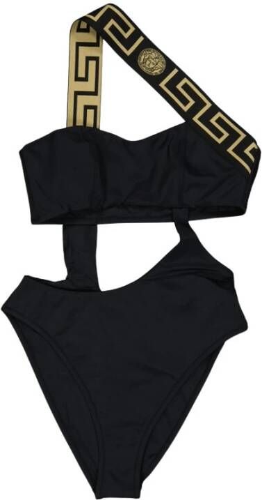 Versace Swimpak uit één stuk met logo Zwart Dames