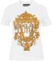 Versace Jeans Couture T-shirt girocollo con logo stampato fronte donna Versace 73Hahp02-Cj01P Bianco Oro Wit Dames - Thumbnail 1