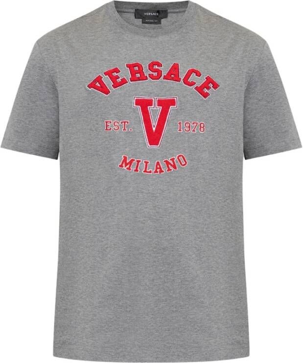 Versace T-shirt met logo Gray Heren