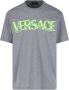 Versace Grijze Katoenen T-Shirt Regular Fit Gray Heren - Thumbnail 1