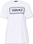 Versace Geborduurd Logo Witte T-shirts en Polos White Dames - Thumbnail 1