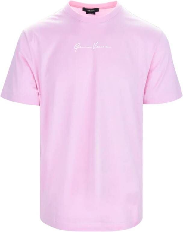 Versace T-shirt Roze Heren