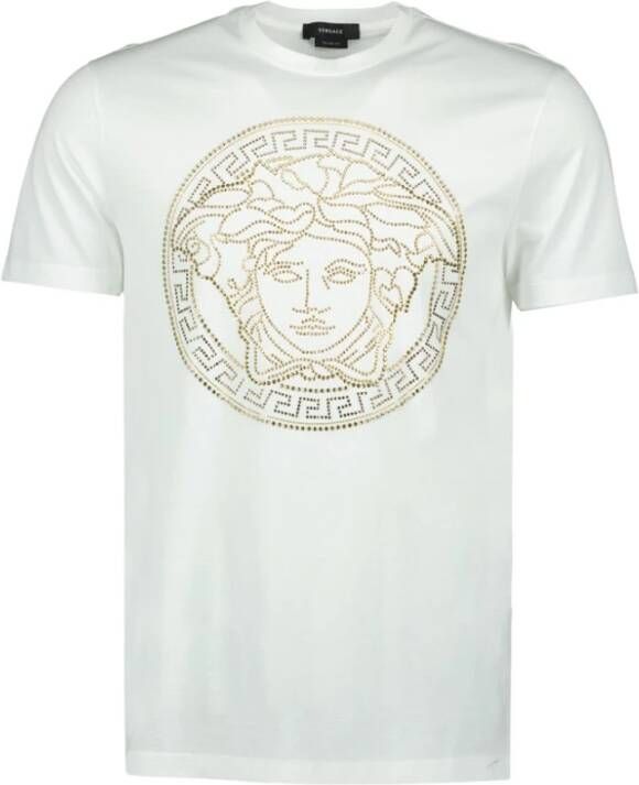 Versace Medusa Strass T-shirt White Heren
