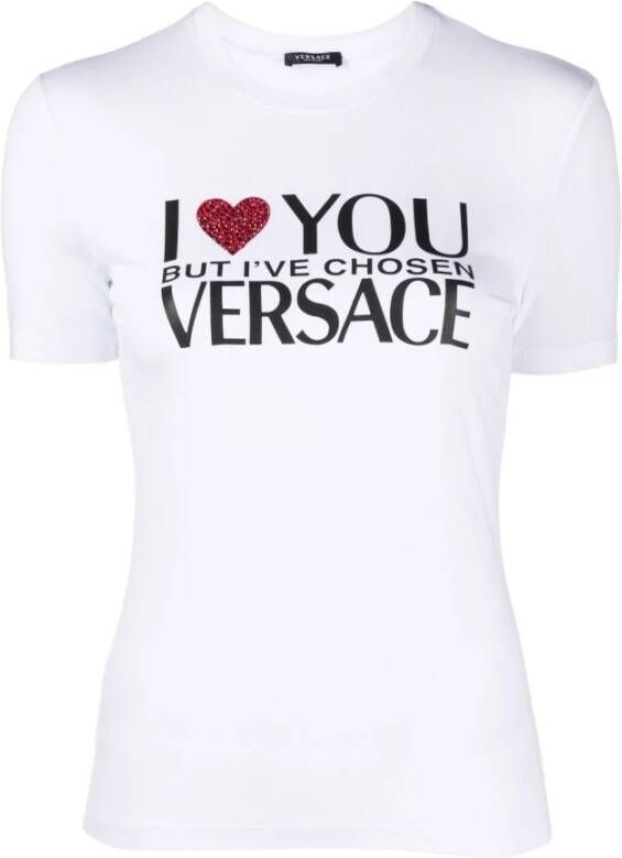 Versace T-shirts en Polos Wit White Dames