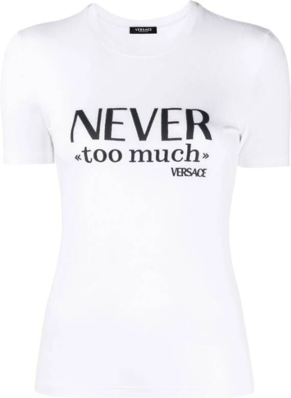 Versace T-shirt met logo White Dames