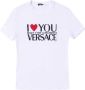 Versace T-shirt met bedrukt logo en hartdetails White Dames - Thumbnail 1