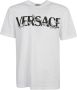Versace Witte Barocco Silhouette Logo T-Shirt Wit Heren - Thumbnail 5