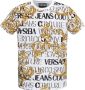 Versace Jeans Couture Christer T-shirt met barokke print en Men`s 73GAH6S0-JS099 Gold Logo Wit Heren - Thumbnail 1