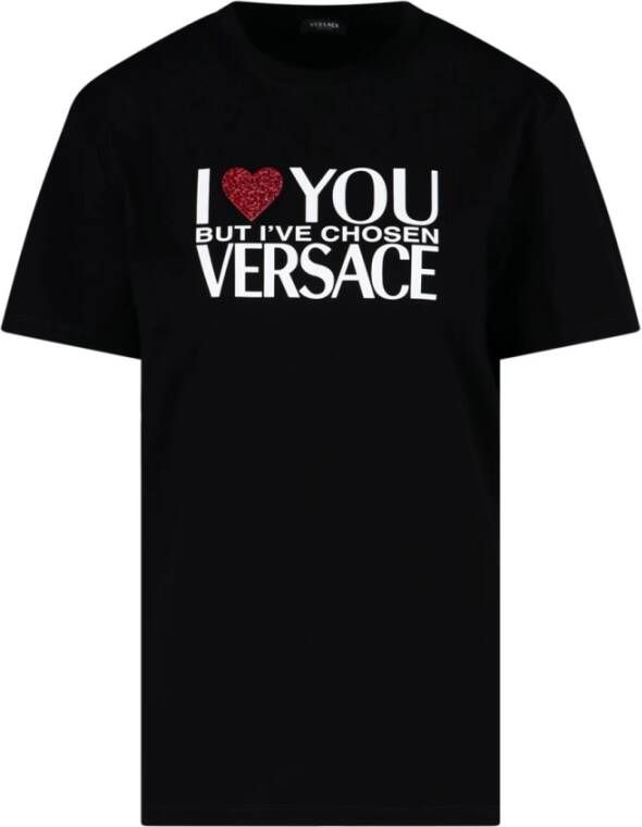 Versace Dameskleding T-shirts Polos Black Dames