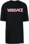 Versace Zwart T-shirt met rozenprint Black Dames - Thumbnail 3