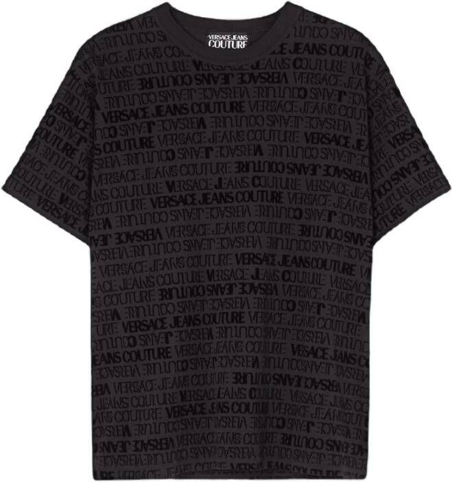 Versace Jeans Couture Mono T-shirt Black Heren