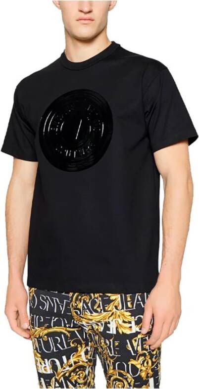 Versace Jeans Couture T-Shirt met glanzend logo Black Heren