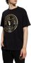 Versace Jeans Couture Shirt t-shirt met laminaat logo bedrukte man 73ght05-cj00t zwart goud Zwart Heren - Thumbnail 3