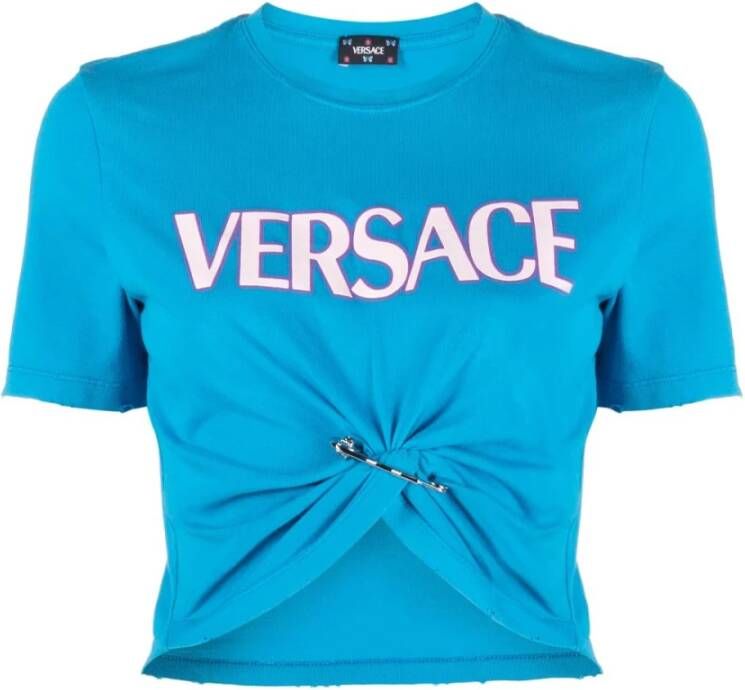 Versace Blauwe T-shirts en Polos Blue Dames