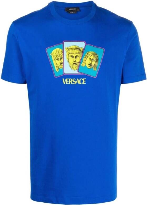 Versace T-Shirts Blauw Heren