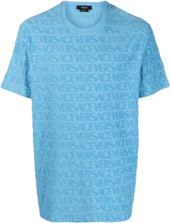 Versace Blauwe T-shirts en Polos Blue Heren