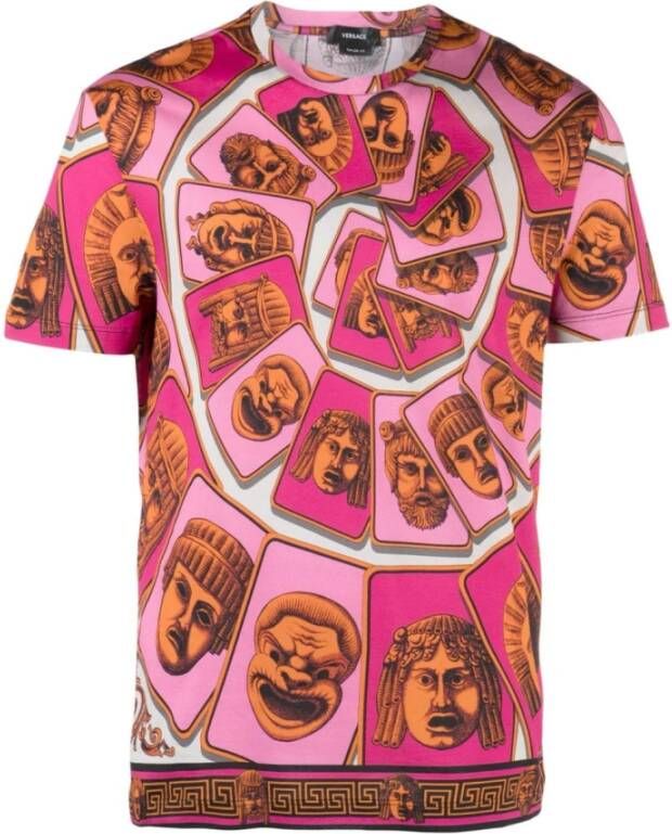 Versace T-Shirts Roze Heren