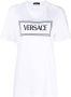Versace Katoenen T-Shirt met Logo Borduursel White Dames - Thumbnail 1