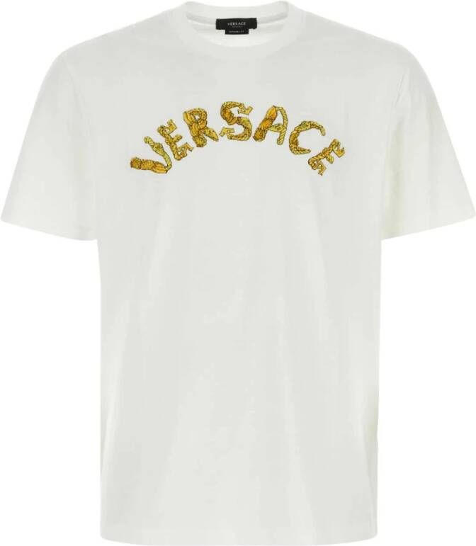 Versace Wit katoenen T-shirt White Heren