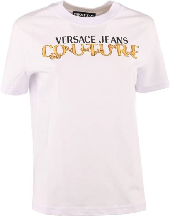 Versace Jeans Couture Witte Katoenen T-shirts en Polos voor White