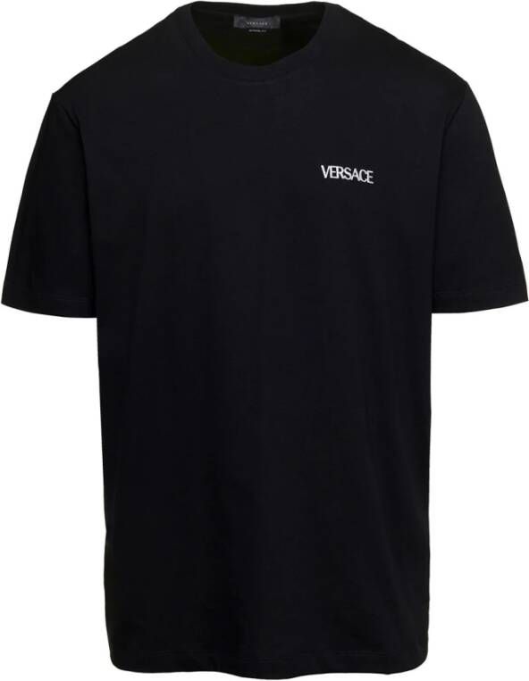 Versace Zwarte T-shirts en Polos Black Heren