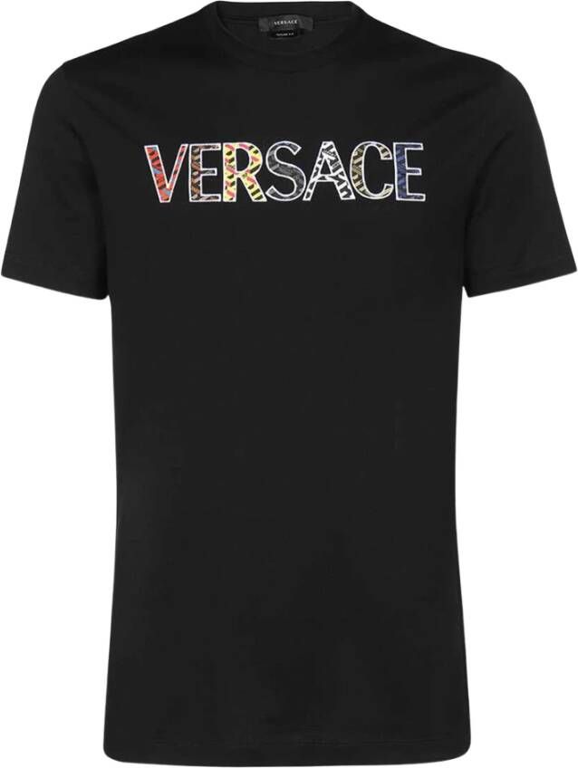 Versace Katoenen T-Shirt Black Heren