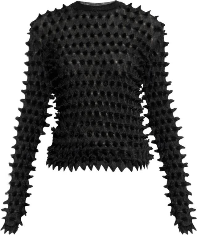 Versace Top met textuur en spikes Zwart Dames