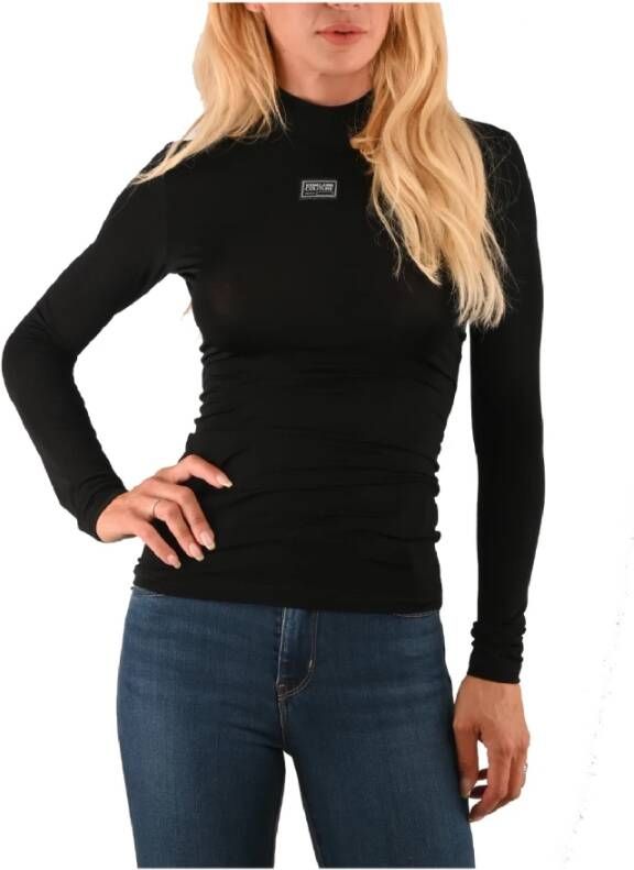 Versace Jeans Couture Dolcevita con logo stampato fronte donna Versace 73Hah617-J0007 Nero Zwart Dames