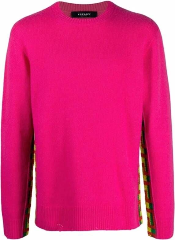 Versace Pullover met ronde halslijn Pink Heren