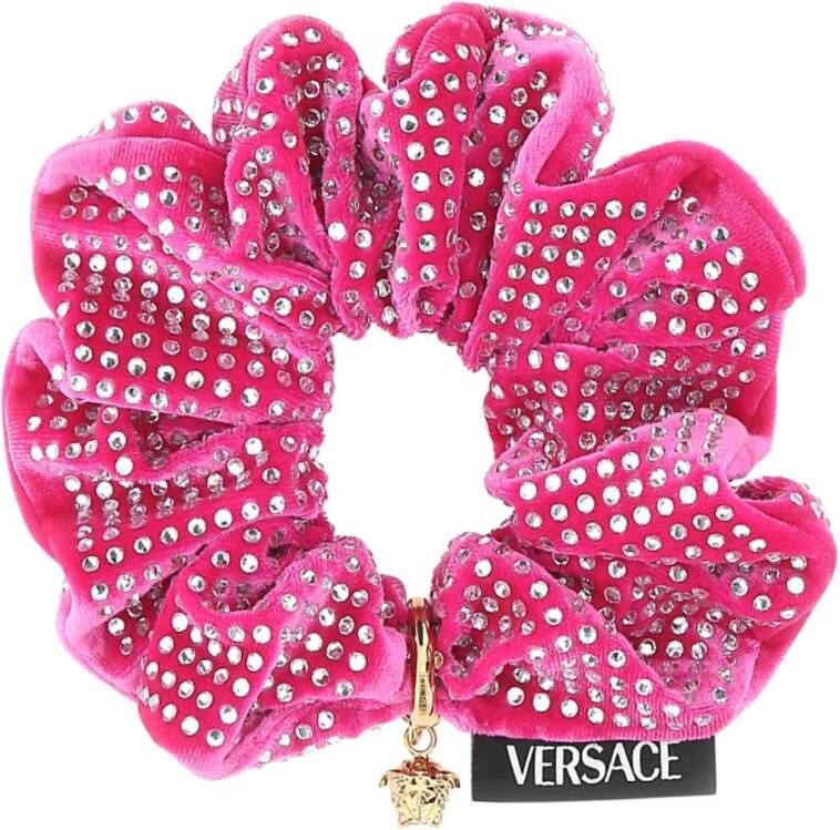 Versace Verfraaide Chenille Scrunchie Roze Dames