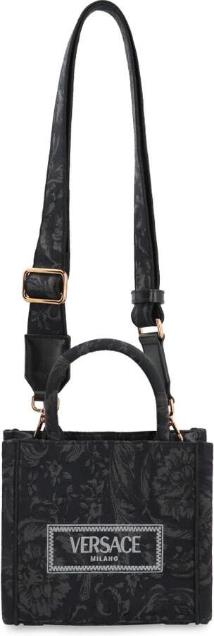 Versace Geborduurde mini Athena Barocco winkeltas Black Dames - Foto 4