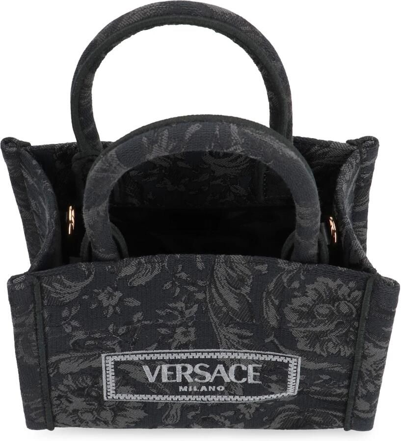 Versace Geborduurde mini Athena Barocco winkeltas Black Dames - Foto 2