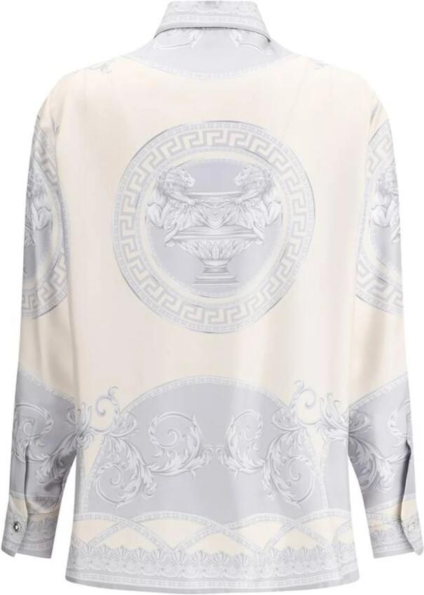 Versace Barocco Zijden Overhemd met Klassieke Kraag Multicolor Dames - Foto 10