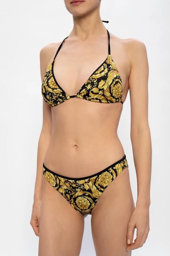 Versace Barok Print Triangel Bikini Top Beige Dames - Foto 3