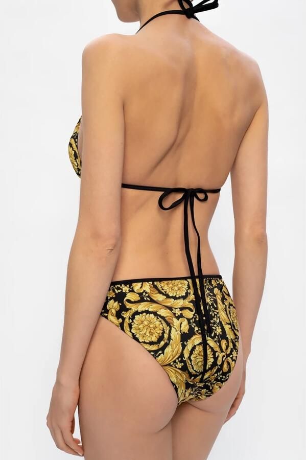 Versace Barok Print Triangel Bikini Top Beige Dames - Foto 4