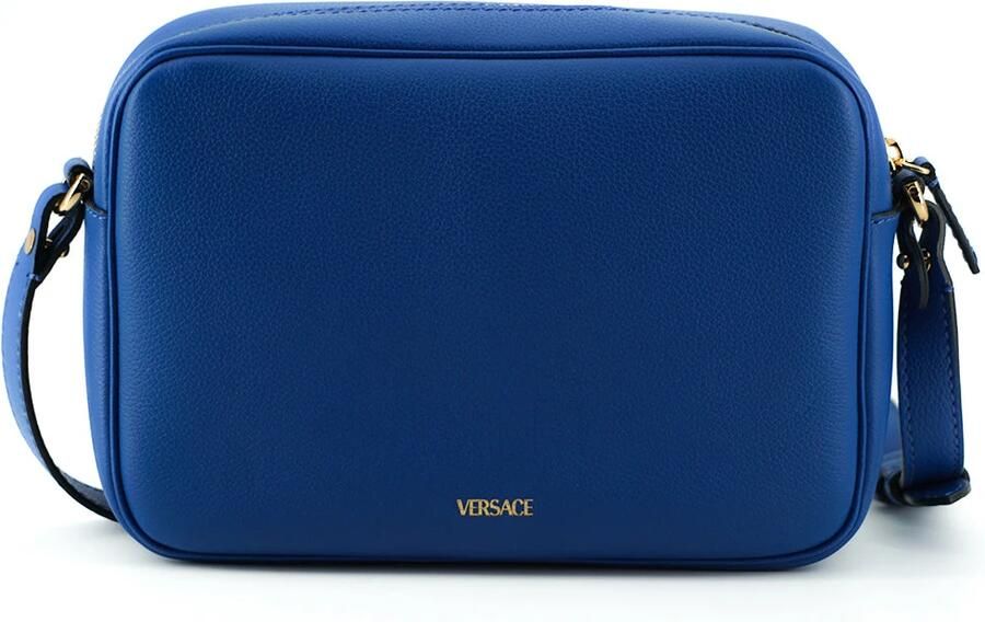 Versace Blauwe Kalfsleren Camera Schoudertas Blue Dames - Foto 2