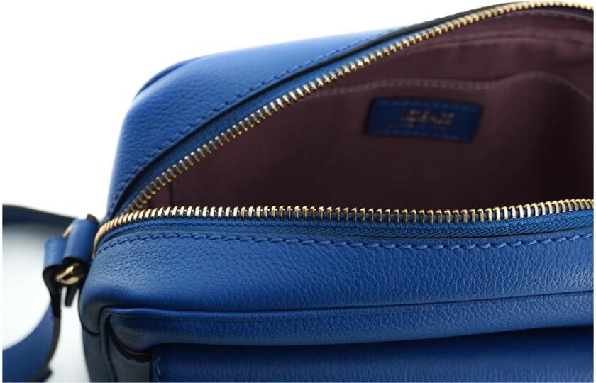 Versace Blauwe Kalfsleren Camera Schoudertas Blue Dames - Foto 3