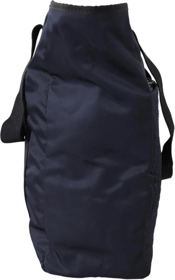 Versace Blauwe Nylon Tote Tas met Leren Details Blue Dames - Foto 3