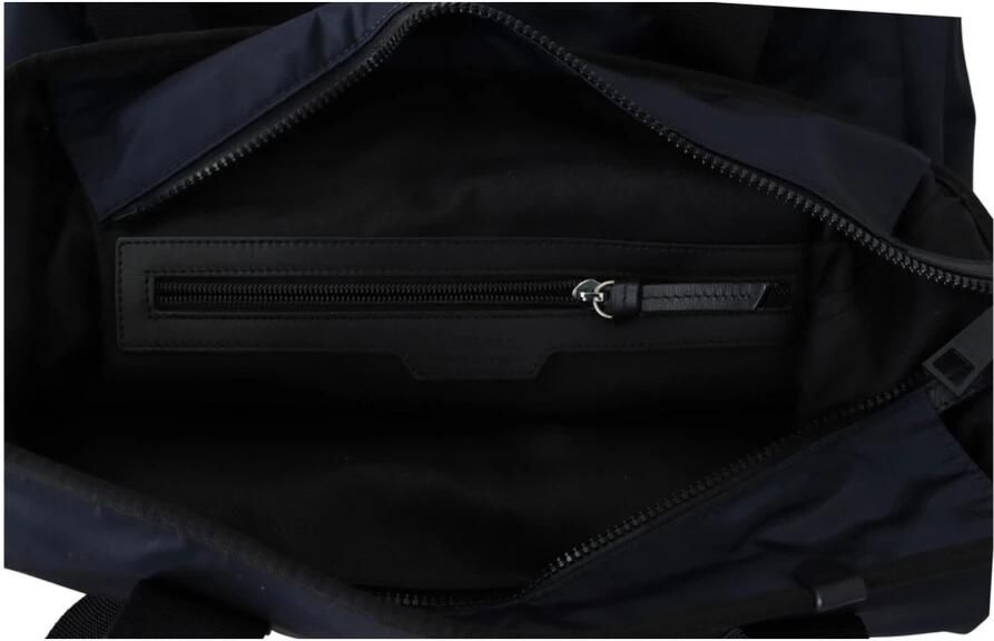 Versace Blauwe Nylon Tote Tas met Leren Details Blue Dames - Foto 2