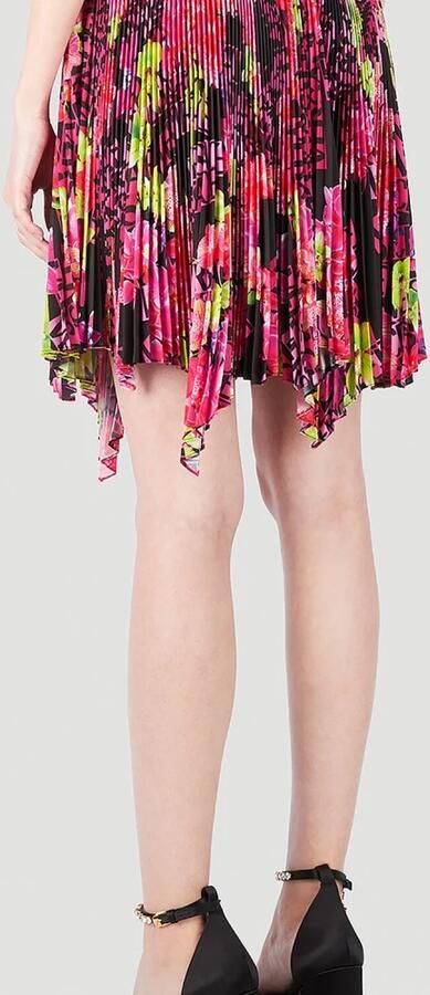 Versace Geplooide Orchideeënprint Mini Rok Multicolor Dames - Foto 10