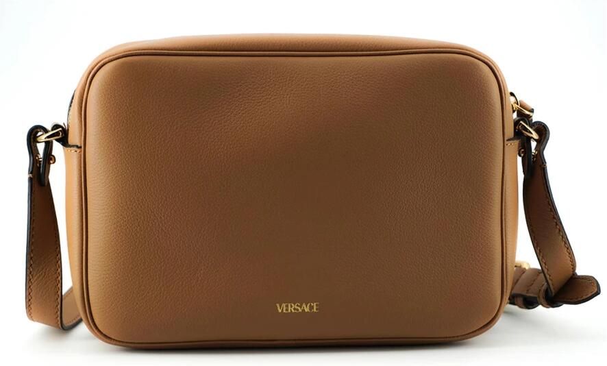 Versace Elegante Bruin Lederen Cameratas Schoudertas Brown Dames - Foto 3