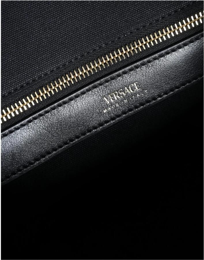 Versace Dames Schoudertas met Leren Details Black Dames