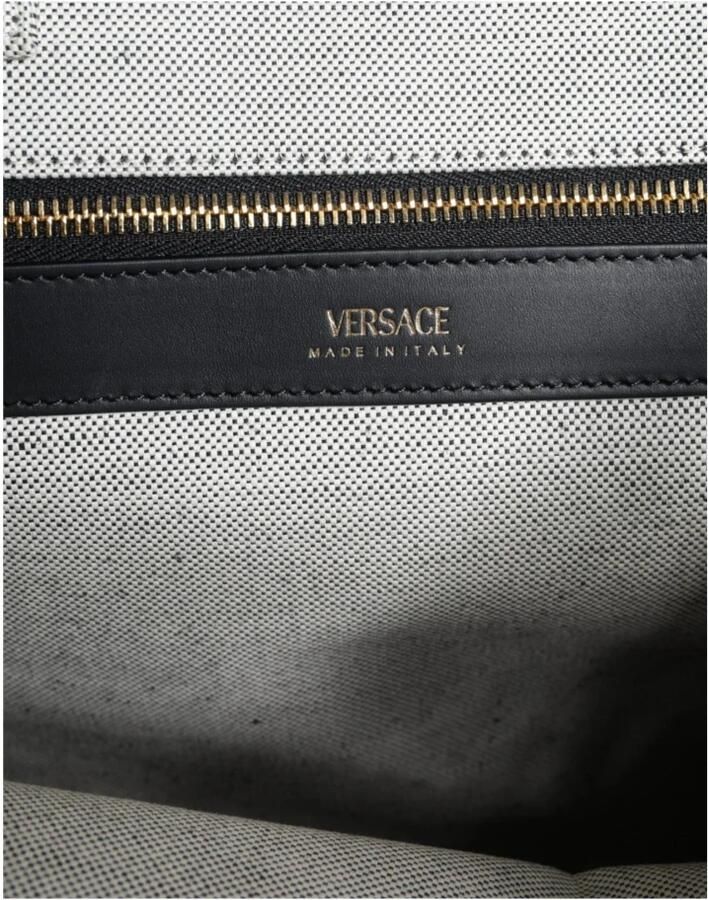 Versace Dames Schoudertas met Leren Details Gray Dames