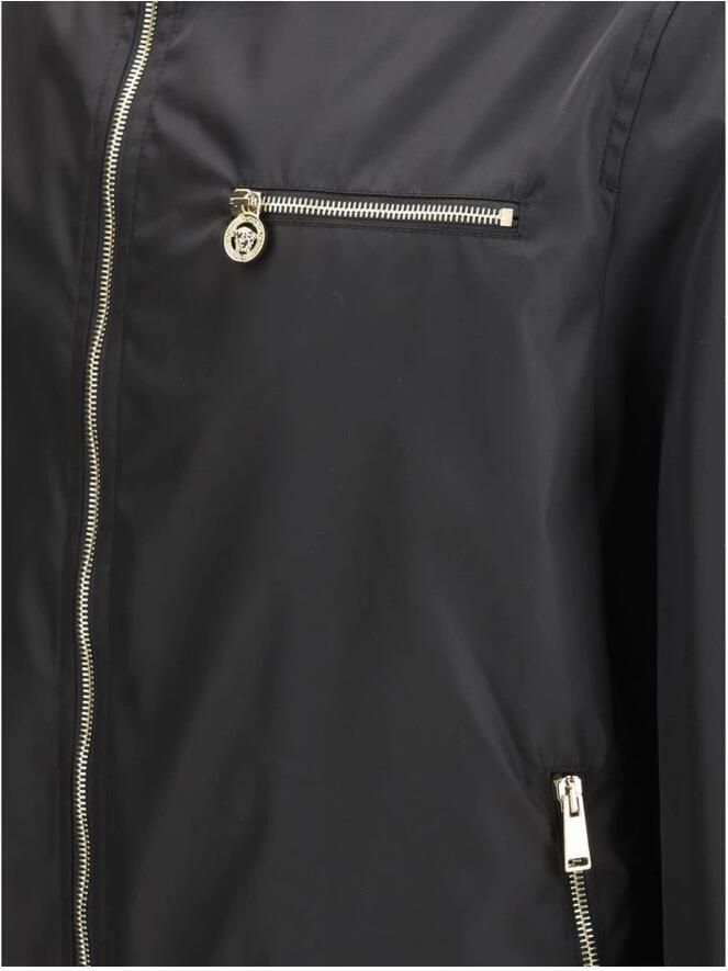 Versace Capuchonjas met ritssluiting en verstelbare zoom Black Heren - Foto 3