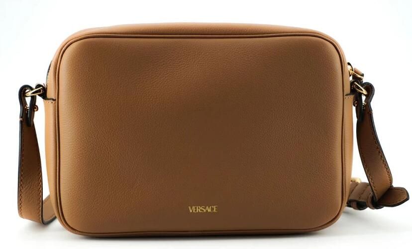 Versace Elegante Bruin Lederen Cameratas Schoudertas Brown Dames - Foto 4