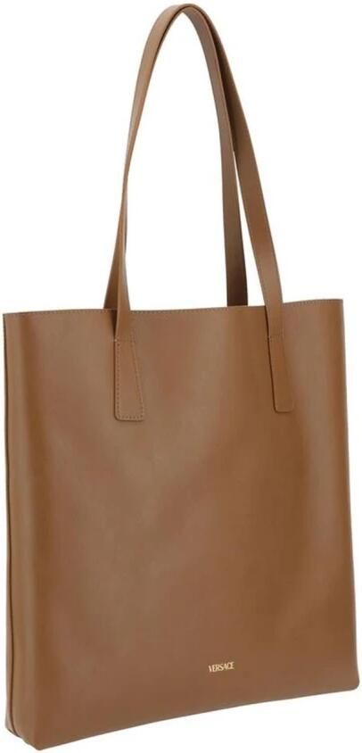 Versace Elegante leren tote tas met Medusa-plaque Brown - Foto 9