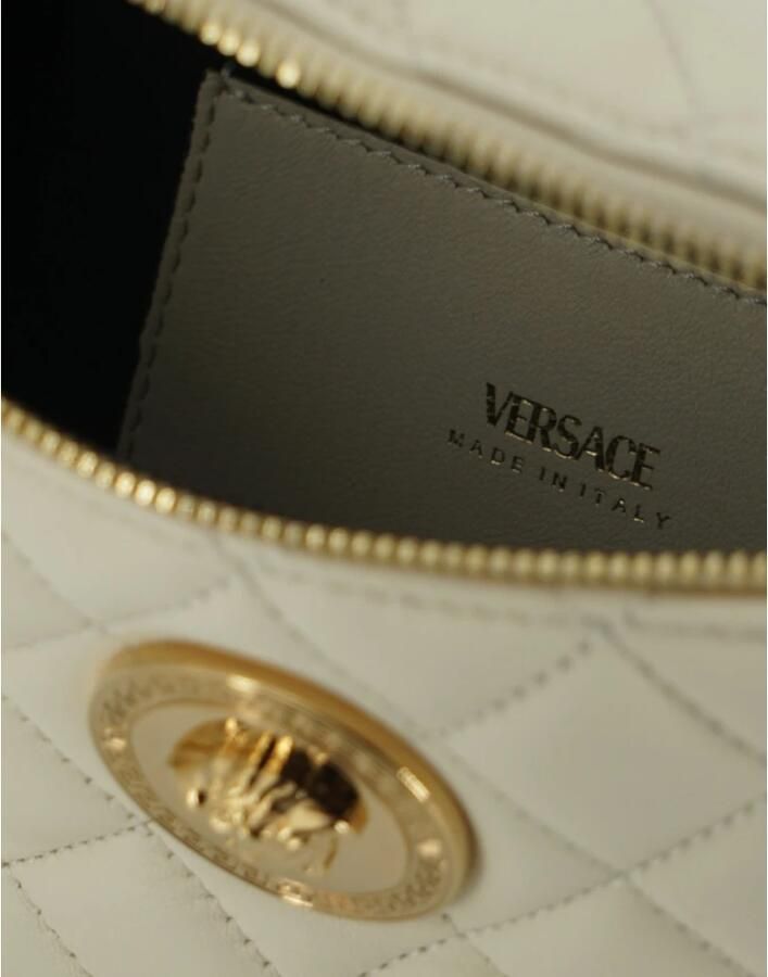 Versace Elegante witte leren heuptas White Dames