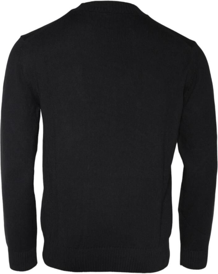 Versace Geborduurde Crew Neck Katoenen Trui Black Heren - Foto 4